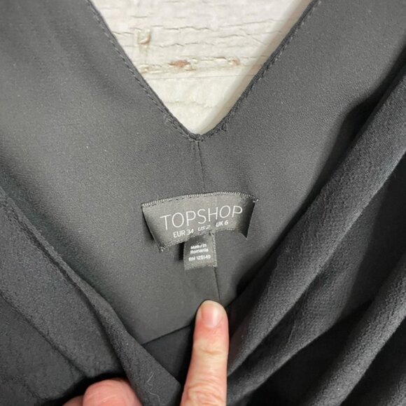 Topshop black wrap dress mini size 2 - Picture 4 of 9